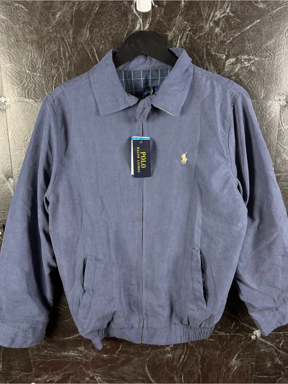 Polo Ralph Lauren Women’s Blue Harrington Jacket Medium (Men’s S) -NEW